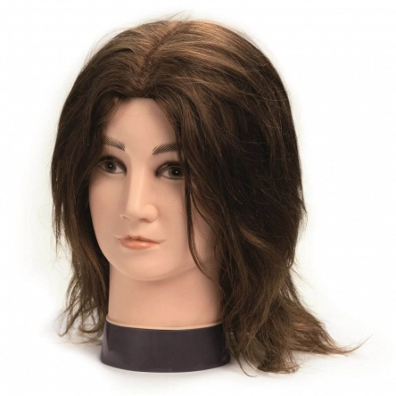 Główka treningowa Exclusive, męska ciemny brąz 20cm Główki fryzjerskie COMPLEX 7392907986406