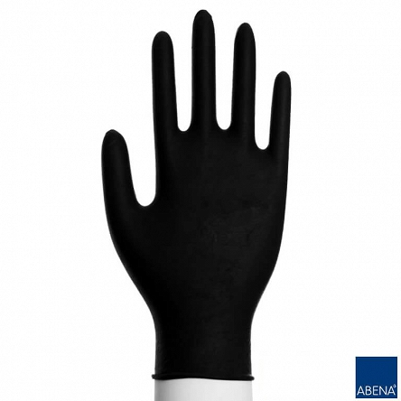 Rękawiczki nitrylowe Abena, bezpudrowe czarne, rozmiar M (7-8) 200szt. Rękawiczki jednorazowe Abena 5703538035913