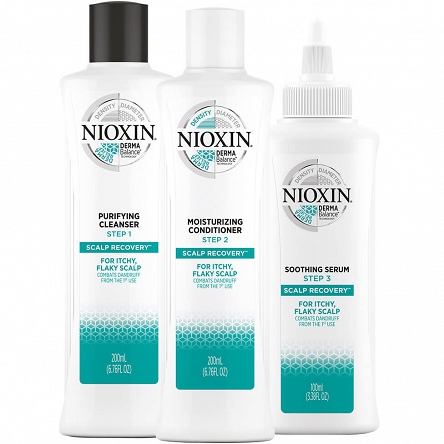 Zestaw przeciwłupieżowy Nioxin Scalp Recovery szampon 200ml, odżywka 200ml, serum 100ml Problemy z włosami Nioxin 4064666321783