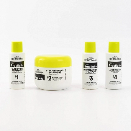 Zestaw Placenta Life Kertimask Liso Brasileno do keratynowego prostowania włosów z kwasem hialuronowym 240ml Keratynowe prostowanie włosów Placenta Life 7756719011839