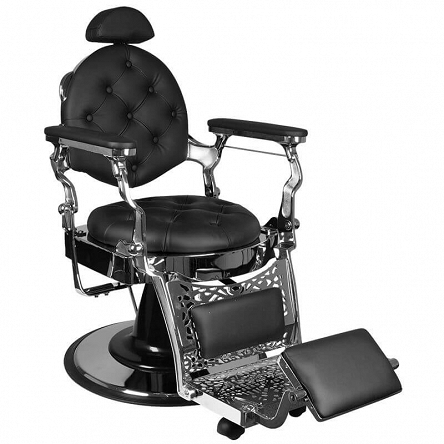 Fotel barberski Gabbiano Giulio Silver, czarno-srebrny dostępny w 48h Fotele barberskie Gabbiano 5906717433030