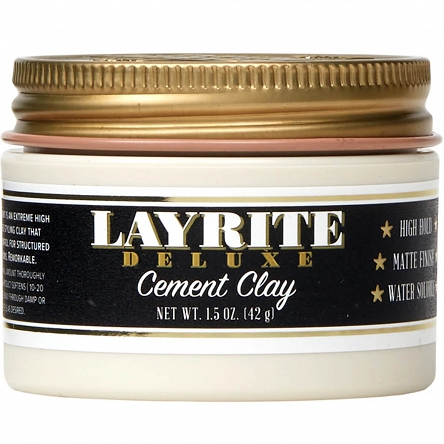 Glinka Layrite Cement Clay matowa o mocnym utrwaleniu do włosów dla mężczyzn 42g Glinka do włosów dla mężczyzn Layrite 857154000512