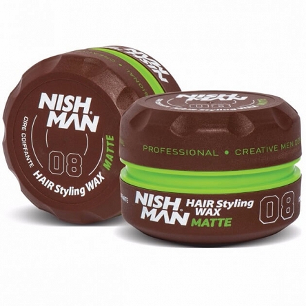 Pomada Nishman Styling Wax 08 Matte matowa, średnie utrwalenie do każdego rodzaju włosów 150ml Pomada wodna NishMan 8681665066079
