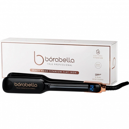 Prostownica Borabella Black Nano Titanium do włosów, nanotytanowa Borabella 5905794952106