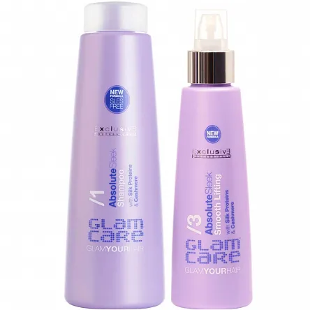 Zestaw wygładzający Exclusive Professional Absolute Sleek szampon 250ml i krem w spreyu 150ml Exclusive Professional