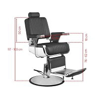 Fotel barberski Gabbiano ROYAL II fryzjerski czarny dostępny w 48h Fotele barberskie Gabbiano