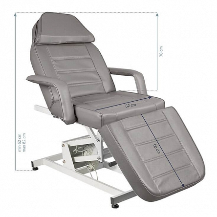 Fotel kosmetyczny Activ Azzurro 673A, elektryczny szary, dostępny w 48h Fotele kosmetyczne elektryczne Activ 5906717427534