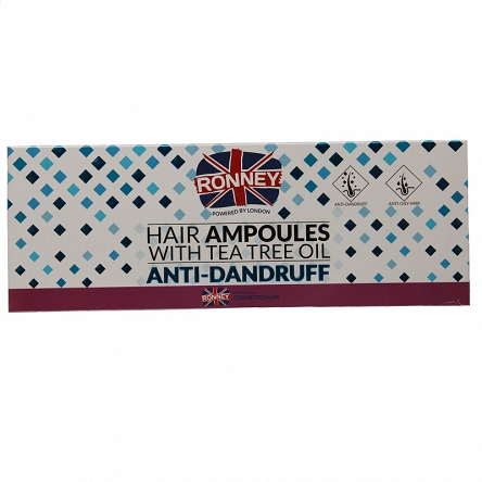 Ampułki do włosów Ronney Hair Ampoules Anti-Dundruf, przeciwłupieżowe 12x10ml Ampułki do włosów Ronney 5060589153585