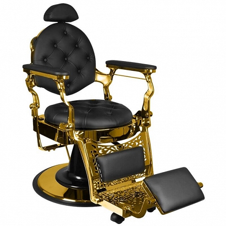 Fotel barberski Gabbiano Giulio Gold, czarno-złoty dostępny w 48h Fotele barberskie Gabbiano 5906717433023