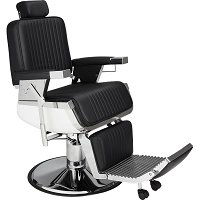 Fotel fryzjerski Ayala LORD barberski czarny z regulacją wysokości dostępny w 48H Fotele barberskie Ayala