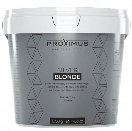 Rozjaśniacz Proximus Silver Blonde bezpyłowy chłodny blond 1kg Rozjaśniacze do włosów Proximus Cosmetics 5903282116504