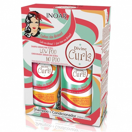 Szampon + odżywka INOAR Divine Curls do włosów kręconych 2x250ml Włosy kręcone Inoar 7898581086062