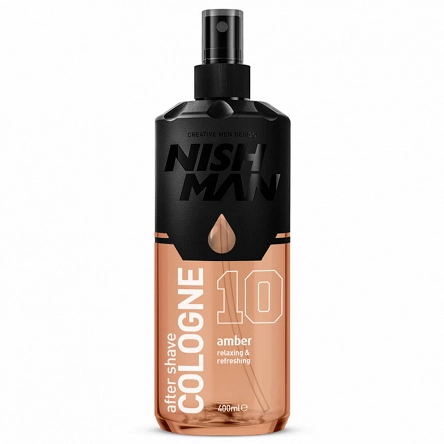 Woda kolońska Nishman After Shave Cologne Amber 10, po goleniu dla mężczyzn 400ml Pielęgnacja brody i wąsów NishMan 8682035083733