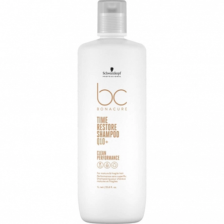 Szampon Schwarzkopf BC Bonacure Q10 Time Restore delikatnie oczyszczający do włosów dojrzałych 1000ml Schwarzkopf 4045787726596