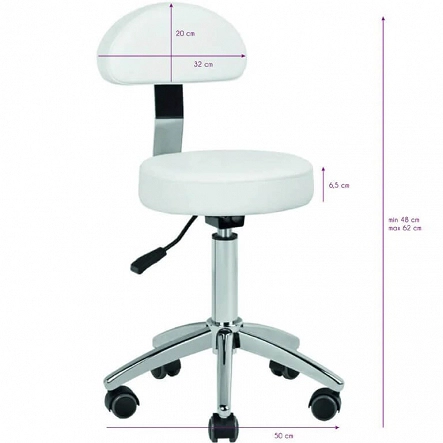 Taboret kosmetyczny Activ Am-304 biały lub czarny dostępny w 48h Hokery fryzjerskie Activ 5906717401312