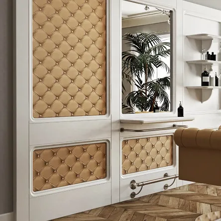 Fotel fryzjerski Panda DUKE w stylu Chesterfield Fotele fryzjerskie Panda  