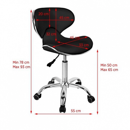 Taboret Gabbiano Q-4599 czarny dostępny w 48H Hokery barberskie Gabbiano