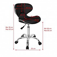 Taboret Gabbiano Q-4599 czarny dostępny w 48H Hokery barberskie Gabbiano