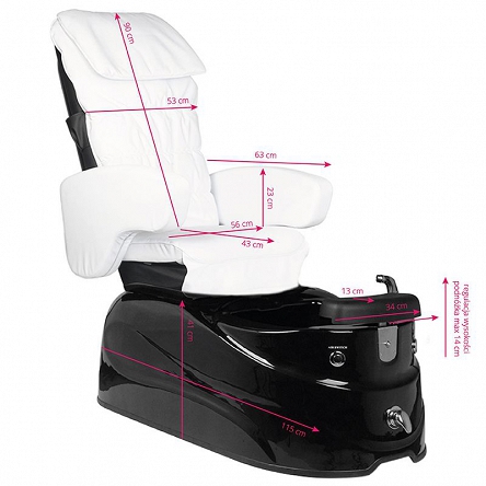 Fotel kosmetyczny Activ AS-122 Pedicure SPA, biało-czarny z funkcją masażu, dostępny w 48h Fotele kosmetyczne elektryczne Activ 5906717419959