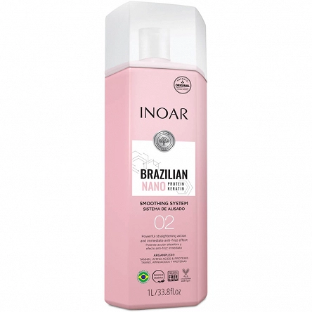Kuracja do prostowania włosów Inoar Brazilian Nano Keratin Nanoplastia 1000ml Inoar