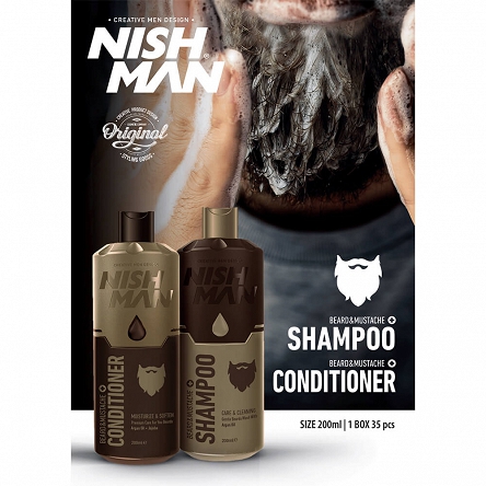 Szampon Nishman Beard & Moustache nawilżający do brody i wąsów dla mężczyzn 200ml Pielęgnacja NishMan 8682035083153