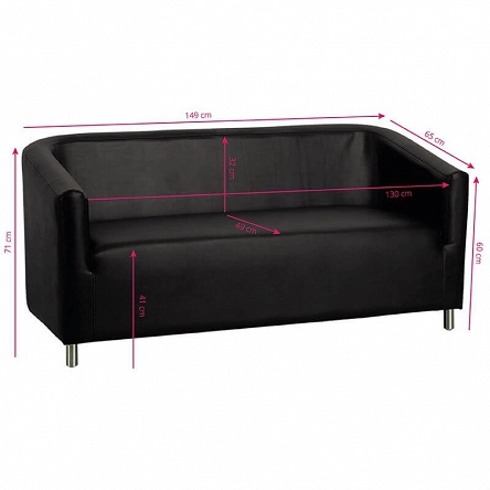 Sofa Gabbiano M021 do poczekalni fryzjerskiej, czarna Gabbiano 5906717421013