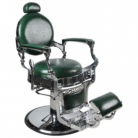 Fotel Super Salon TOMMY GREEN barberski, zielony dostępny w 48H Fotele barberskie Super Salon