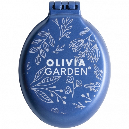 Szczotka Olivia Garden Holiday 2021, z lusterkiem do włosów, srebrna i niebieska Szczotki do włosów Olivia Garden 5414343015495