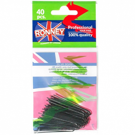 Kokówki RONNEY BLACK (A045/40) fryzjerskie czarne 40szt  wsuwki i kokówki Ronney 5905094608376