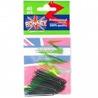 Kokówki RONNEY BLACK (A045/40) fryzjerskie czarne 40szt  wsuwki i kokówki Ronney 5905094608376