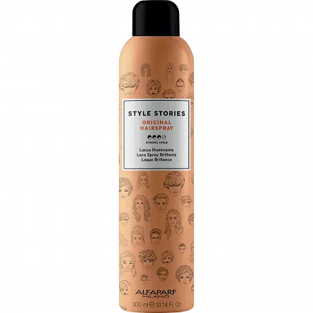 Lakier Alfaparf Style Stories Original do włosów nabłyszczający, mocnie utrwalenie 300ml Lakiery do włosów Alfaparf 8022297071435