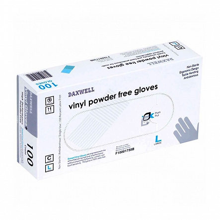 Rękawiczki Daxwell Vinyl bezpudrowe półprzeźroczyste rozmiary L, M 100szt. Nowości Daxwell 810168021935