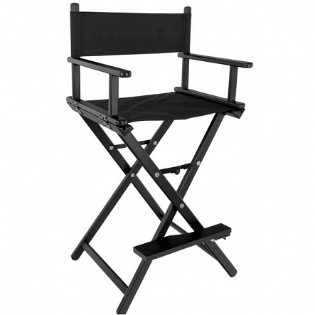 Krzesło Activ Glamour do makijażu czarne z czarnym materiałem Fotele kosmetyczne Activ 5906717407666