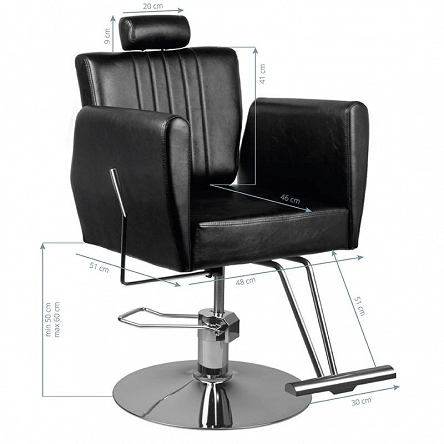 Fotel fryzjerski Hair System 0-179 czarny dostępny w 48h Fotele barberskie Hair System 5906717414169