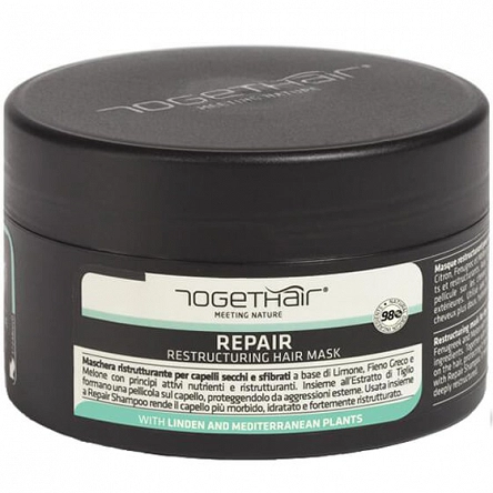 Naturalna maska regenerująca Togethair Repair do włosów suchych i zniszczonych 250ml Togethair 8002738183187