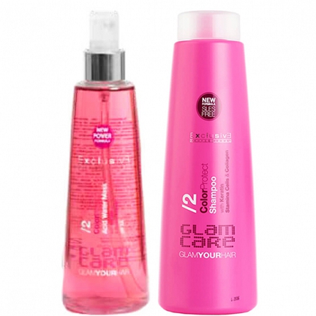 Zestaw do włosów koloryzowanych Exclusive Professional Color Protect szampon 250ml i wodna maska 250ml Exclusive Professional