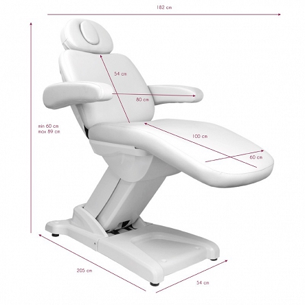 Fotel Activ AZZURRO 875B kosmetyczny elektryczny, biały dostępny w 48h Fotele kosmetyczne elektryczne Activ