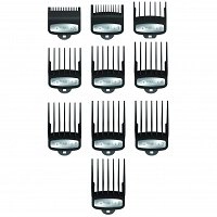 Nasadki Wahl Premium do maszynek Wahl 1.5, 3, 4.5, 6, 10,13, 16, 19, 22, 25mm (komplet 10szt.) Nasadki do maszynki Wahl 043917034218