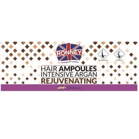 Ampułki Ronney Hair Ampoules Intensive Argan Rejuvenating 12x10ml Ampułki do włosów Ronney 5060589153561