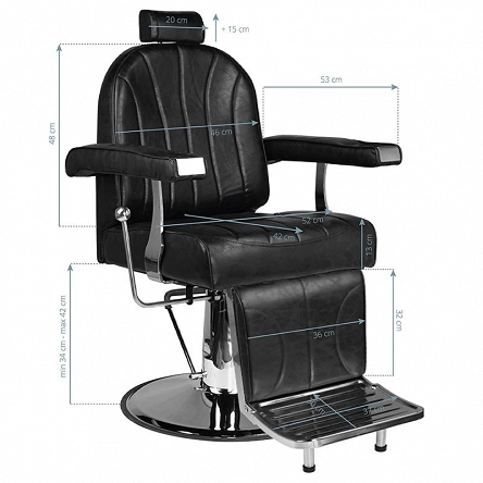 Fotel barberski Hair System SM 138 czarny dostępny w 48h Fotele barberskie Hair System 5906717428883