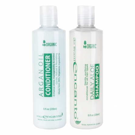 Zestaw Encanto DO BRASIL Organic Daily Aloe 2x236ml kosmetyki po keratynowym prostowaniu włosów Keratynowe prostowanie włosów Encanto