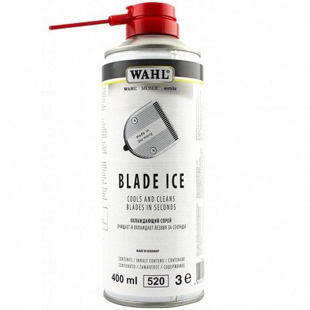 Spray chłodzący do ostrzy maszynek Wahl Blade Ice 400ml Dezynfekcja maszynek Wahl 4015110008583