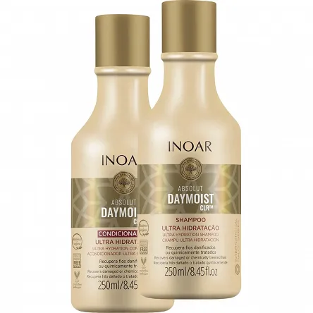 Szampon + odżywka Inoar Absolut Daymoist CLR o działaniu nawilżającym 2x250ml Włosy suche Inoar 7908124407756