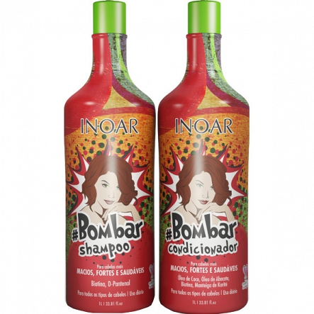 Zestaw INOAR Bombar szampon + odżywka odbudowująca do włosów 2x1000ml Szampony wzmacniające Inoar 7898581086185