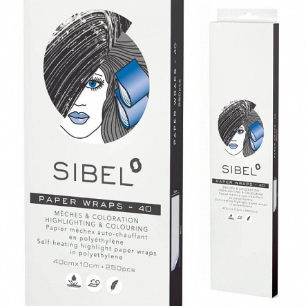Papierki Sibel High-Light Wraps do pasemek 10x40cm, 250 sztuk Akcesoria do farbowania Sibel 5412058401824