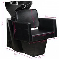 Myjnia fryzjerska Gabbiano Ankara czarna z czarną misą, dostępna w 48H Gabbiano 5906717425981