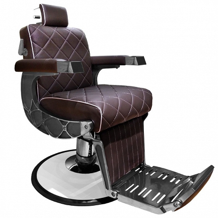 Fotel barberski Gabbiano GIUSEPPE fryzjerski brązowy dostępny w 48h Fotele barberskie Gabbiano