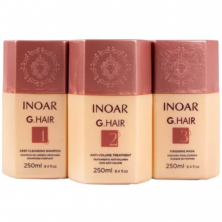 Keratyna Inoar G.Hair do kuracji keratynowej dla włosów niesfornych i trudnych 250ml Keratynowe prostowanie włosów Inoar 7896468373854