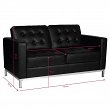 Sofa Gabbiano BM18019 do poczekalni fryzjerskiej, czarna Gabbiano 5906717421006