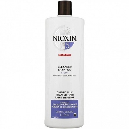 Szampon Nioxin System 5 oczyszczający przeznaczony do włosów po zabiegach chemicznych 1000ml Szampony do włosów przetłuszczających się Nioxin 4064666044439